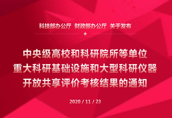 2020年中央級(jí)科研儀器設(shè)備開放共享評(píng)價(jià)考核結(jié)果